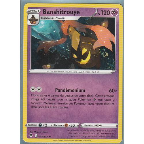 Carte Pokemon - Banshitrouye - 077/203 - Rare - Épée Et Bouclier 7 - Evolution Céleste - Eb7 - Vf