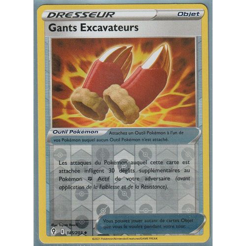 Carte Pokemon - Gants Excavateurs - 145/203 - Reverse - Épée Et Bouclier 7 - Evolution Céleste - Eb7 - Vf -