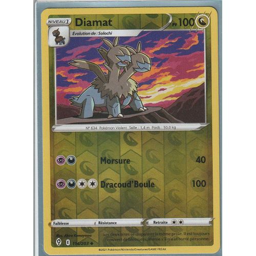 Carte Pokemon - Diamat - 114/203 - Reverse - Épée Et Bouclier 7 - Evolution Céleste - Eb7 - Vf