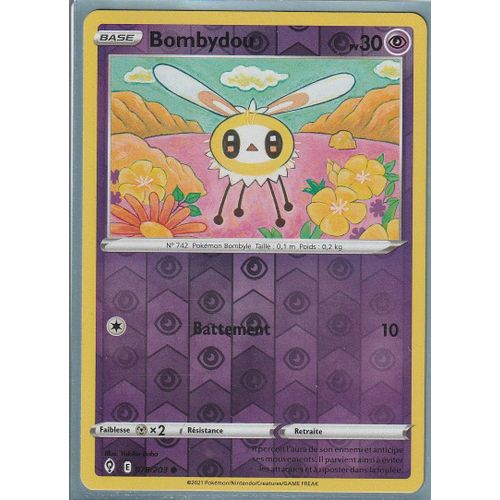 Carte Pokemon - Bombydou - 078/203 - Reverse - Épée Et Bouclier 7 - Evolution Céleste - Eb7 - Vf