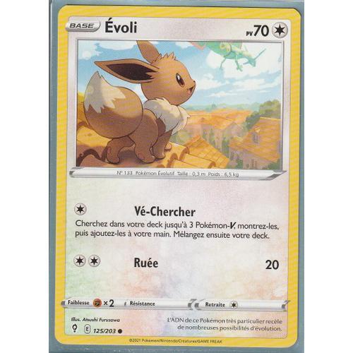 Carte pokemon - Evoli - 125/203 - épée et bouclier 7 - Evolution