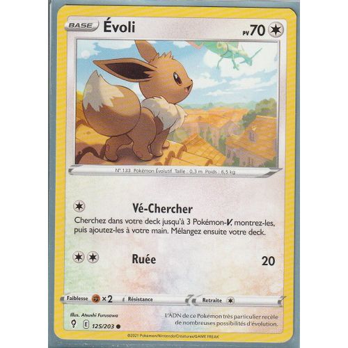 Carte Pokemon - Evoli - 125/203 - Épée Et Bouclier 7 - Evolution Céleste - Eb7 - Vf