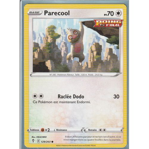 Carte Pokemon - Parecool - 129/203 - Épée Et Bouclier 7 - Evolution Céleste - Eb7 - Vf