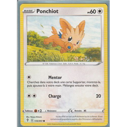 Carte Pokemon - Ponchiot - 133/203 - Épée Et Bouclier 7 - Evolution Céleste - Eb7 - Vf