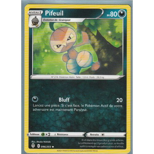 Carte Pokemon - Pifeuil - 096/203 - Épée Et Bouclier 7 - Evolution Céleste - Eb7 - Vf