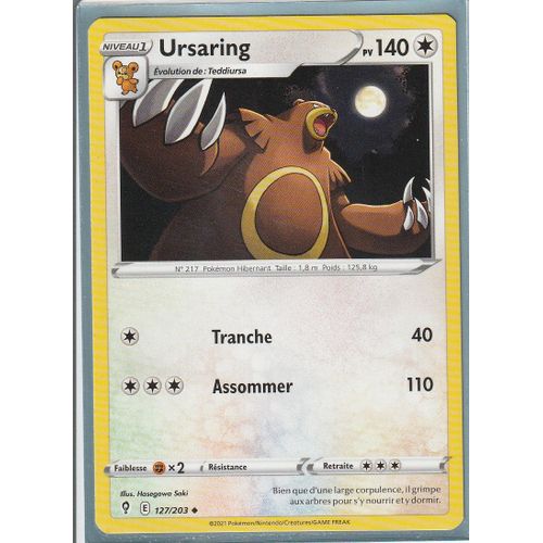 Carte Pokemon - Ursaring - 127/203 - Épée Et Bouclier 7 - Evolution Céleste - Eb7 - Vf