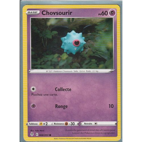 Carte Pokemon - Chovsourir - 068/203 - Épée Et Bouclier 7 - Evolution Céleste - Eb7 - Vf