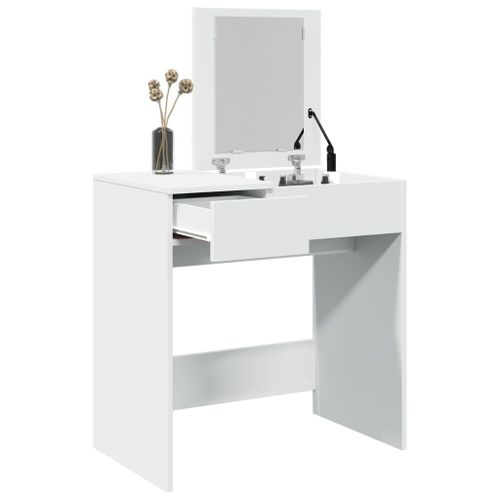 Vidaxl Coiffeuse Avec Miroir Blanc 73x46,5x120 Cm