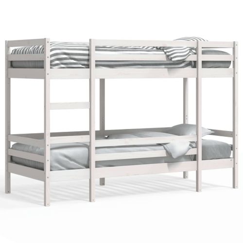 Vidaxl Lit Superposé Blanc 90x190 Cm Bois De Pin Massif