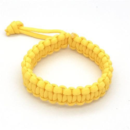 Yellow 20-25cm Adjustable -Bracelet De Survie Réglable En Paracorde, Cordon De Tissage, Pour Camping En Plein Air, Randonnée, Access