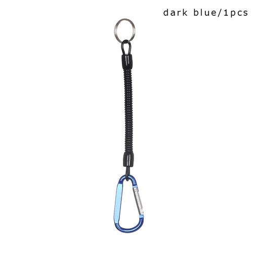 Dark Blue -Camping Mousqueton Porte Clés En Plastique Rétractable Attache Ressort Élastique Corde Extérieure Portable Pêche Longes S