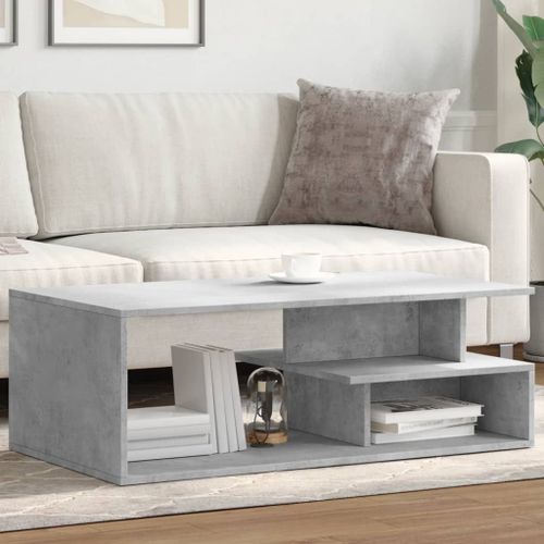 Vidaxl Table Basse Gris Béton 102x55x35 Cm Bois D'ingénierie