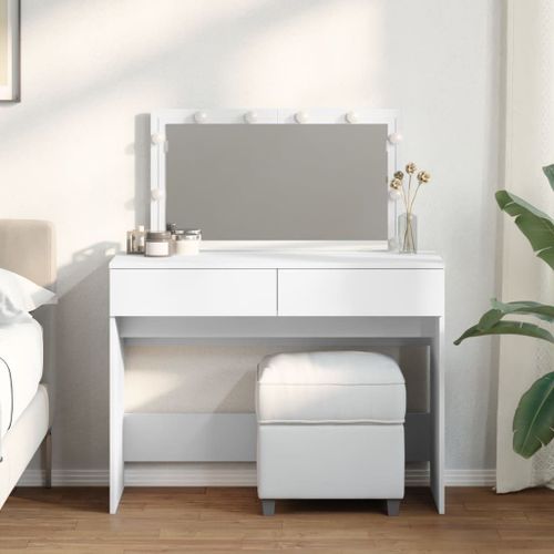 Vidaxl Coiffeuse Avec Led Blanc 100x40x120 Cm