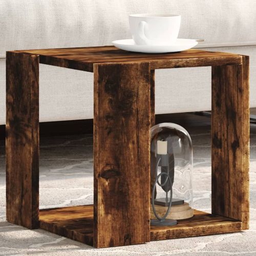 Vidaxl Table Basse Chêne Fumé 32x32x30 Cm Bois D'ingénierie