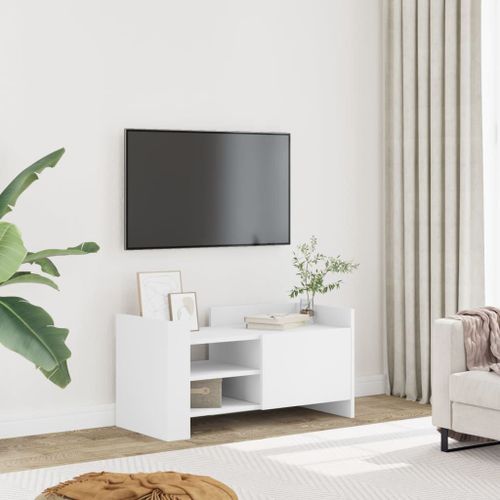 Vidaxl Meuble Tv Blanc 80x35x40 Cm Bois D’Ingénierie