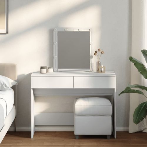 Vidaxl Coiffeuse Avec Led Blanc 100x40x130 Cm