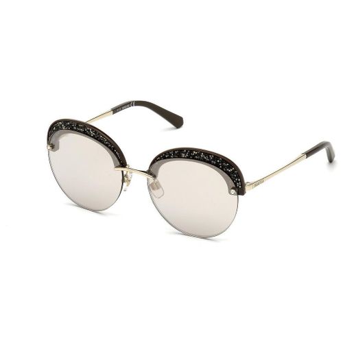 Lunette De Soleil Ronde Swarovski Doré - M