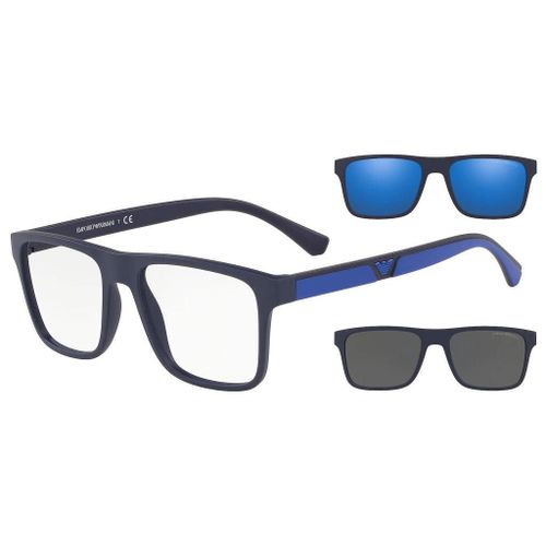 Lunette De Soleil Rectangulaire Emporio Armani Bleu - M