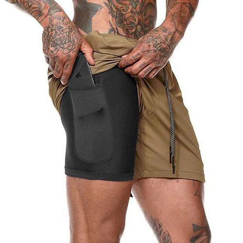 Short De Sport Et Fitness 2 En 1 Pour Hommes,À Double Niveau Et À Séchage Rapide Pour Entraînement,Jogging,Le Gym,2020