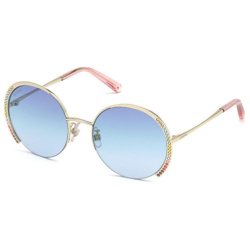 Lunette De Soleil Ronde Swarovski Doré - M