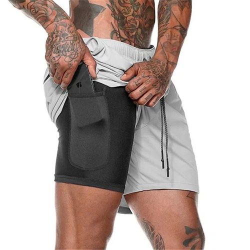 Short De Sport Et Fitness 2 En 1 Pour Hommes,À Double Niveau Et À Séchage Rapide Pour Entraînement,Jogging,Le Gym,2020