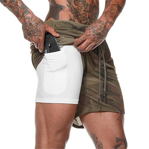 Short De Sport Et Fitness 2 En 1 Pour Hommes,À Double Niveau Et À Séchage Rapide Pour Entraînement,Jogging,Le Gym,2020