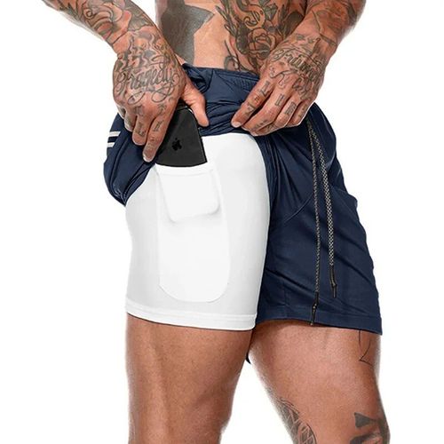 Short De Sport Et Fitness 2 En 1 Pour Hommes,À Double Niveau Et À Séchage Rapide Pour Entraînement,Jogging,Le Gym,2020
