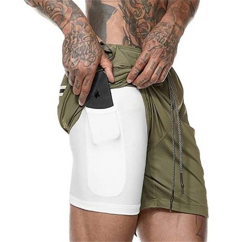 Short De Sport Et Fitness 2 En 1 Pour Hommes,À Double Niveau Et À Séchage Rapide Pour Entraînement,Jogging,Le Gym,2020