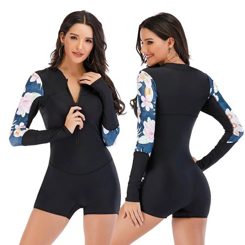 Maillot De Bain Une Pièce À Manches Longues,Noir,Pour Femmes,Vêtements De Plage,2022