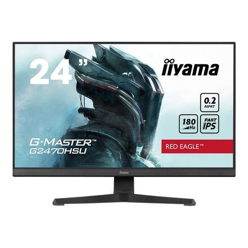 iiyama G-MASTER Red Eagle G2470HSU-B6 - Écran LED - jeux - 24" (23.8" visualisable) - 1920 x 1080 Full HD (1080p) @ 180 Hz - Fast IPS - 300 cd/m² - 1000:1 - 0.2 ms - HDMI, DisplayPort -...