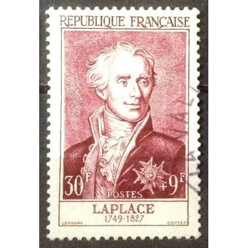 Célébrités 1955 - Xii Au Xxème Siècle - Laplace 30f+9f Lie-De-Vin (Superbe N° 1031) Obl - France Année 1955 - Brn83 - N33165