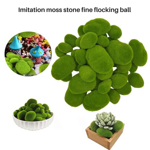 25 Pièces 2 Tailles De Roches Mousse Artificielles Décoratives, Boules Verte Pour Les Arrangements Floraux, Jardins Fées Et L'artisanat