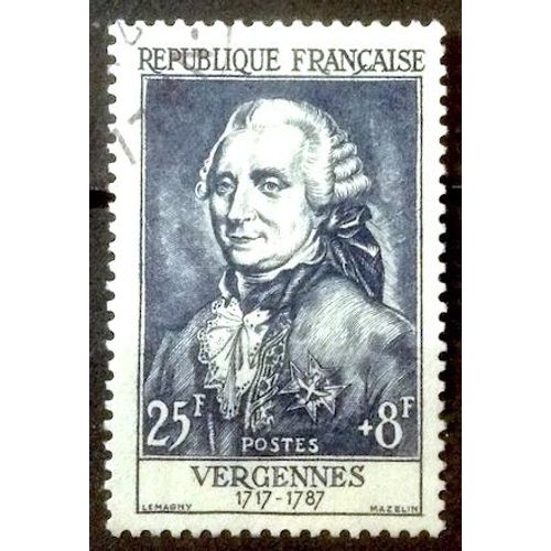 Célébrités 1955 - Xii Au Xxème Siècle - Vergennes 25f+8f Violet-Gris (Superbe N° 1030) Obl - France Année 1955 - Brn83 - N33164