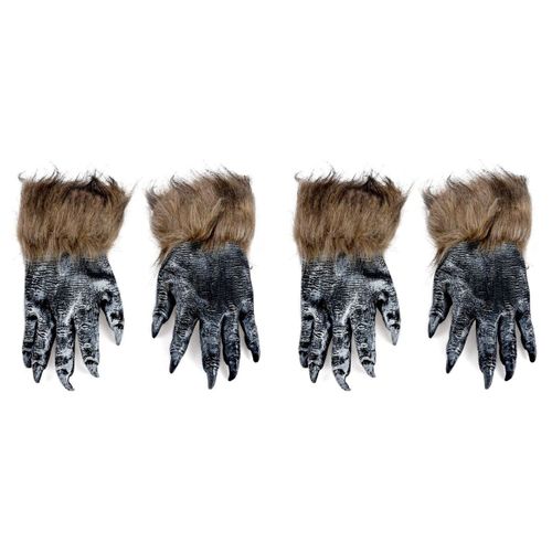 2 Paire De Loup Masque Animal Set Loup- Masquerade Pour Halloween (Taille: L, Couleur: Noir)
