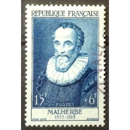 Célébrités 1955 - Xii Au Xxème Siècle - Malherbe 15f+6f Bleu (Superbe N° 1028) Obl - France Année 1955 - Brn83 - N33162
