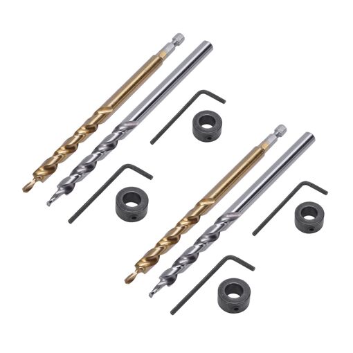 Foret D'Arrêt De Profondeur 3-16mm - 8 Colliers Limitation Forage En Acier Au Carbone Avec Clé