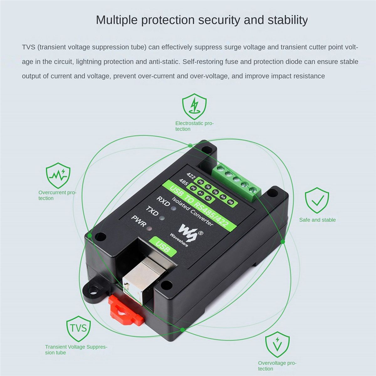 2X Convertisseur Isol Industriel de Type Rail USB Vers RS48... - 3