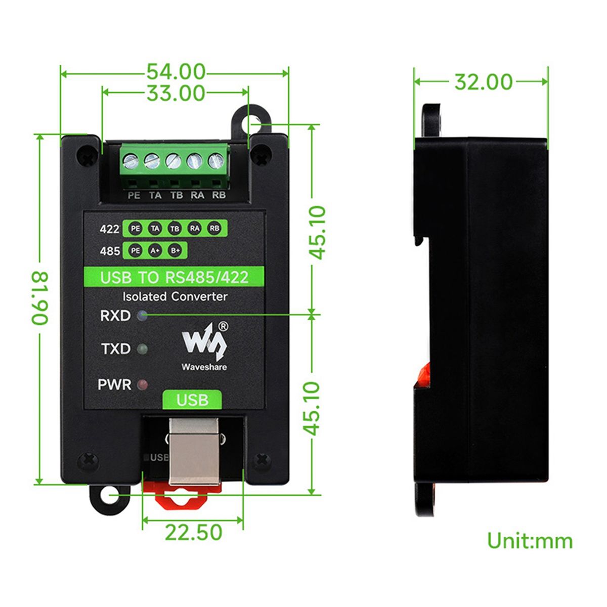 2X Convertisseur Isol Industriel de Type Rail USB Vers RS48... - 5