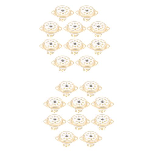 20 Pièces en Céramique B9A Plaqué or 9Pin Tube à Vide Prise Panneau Châssis Support pour ECC81 ECC82 ECC83 EL84 6922