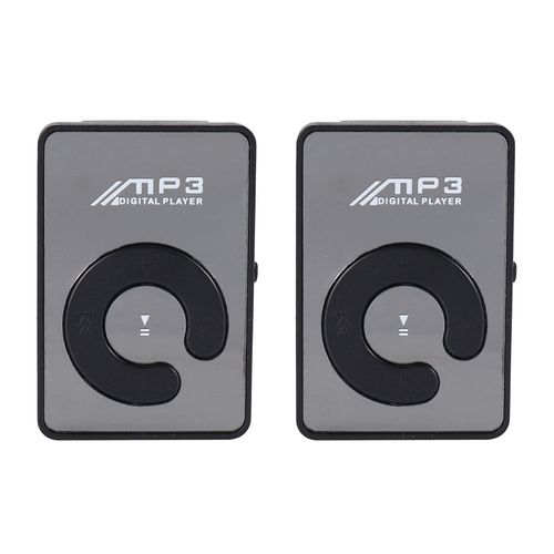 2X Mini Lecteur de Musique MP3 Numérique Pince Miroir Prise En Charge Carte SD TF 8GB Noir