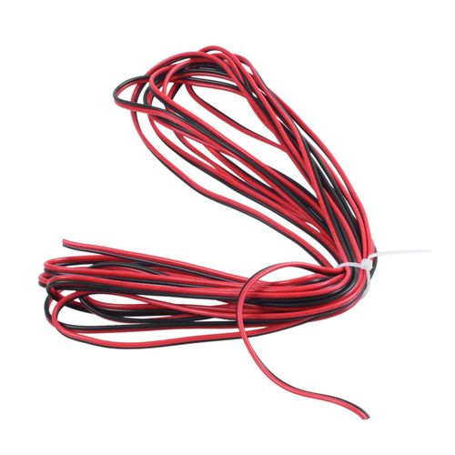 2X 22AWG Cable de Electrique Noir Rouge Double pour Haut-Parleur Auto Voiture 5M