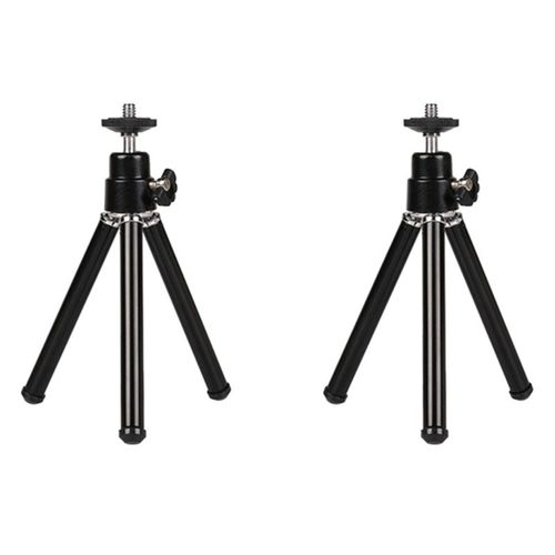 2X Mini Trépied Portable Léger En Alliage D'Aluminium Réglable pour Projecteur de Caméra Noir