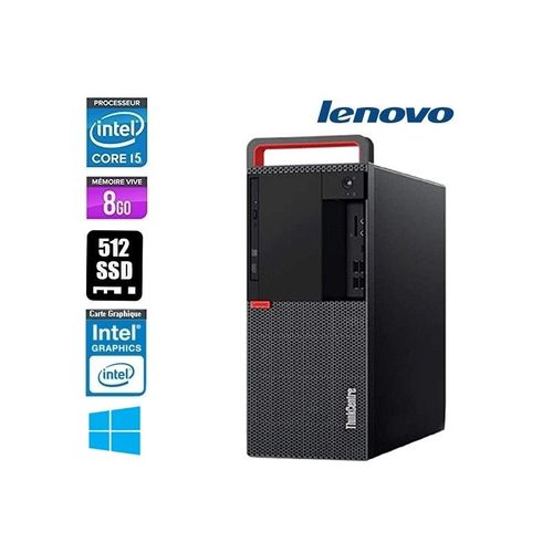 LENOVO THINKCENTRE M910T CORE I5 7500 3.4GHZCore i5-3.4 GHz 8 Go 512 Go Go Intel HD Graphics 630 Windows 10 Clavier+souris compatible AZERTY