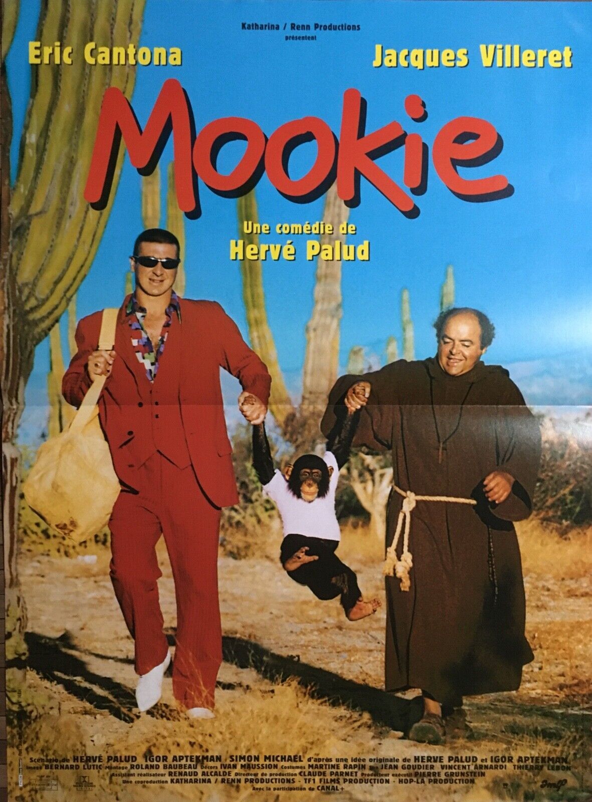 Mookie - Affiche Originale De Cinéma - Format 40x60 Cm - Un Film De Hervé Palud Avec Eric Cantona, Jacques Villeret, Emiliano Suarez, Carla Ortiz - Année 1998