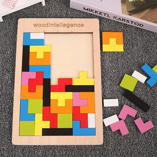 Puzzles, Puzzles Pour Enfants- Tetris- Cubes En Bois- 20-40 Pièces- Tetris