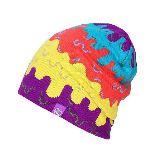 Violet Taille Unique -Hommes Femmes Ski Chapeaux Chaud Hiver Tricot Patinage Crâne Casquette Chapeau Bonnets Col Roulé Casquettes Sn