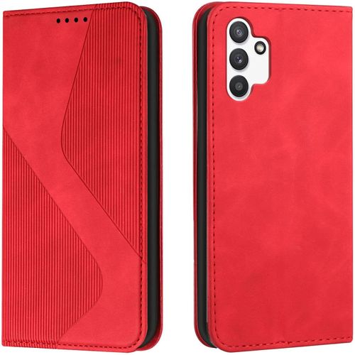 Coque Pour Samsung Galaxy A13 4g, Etui Samsung A13 4g Cuir, Housse En Cuir Samsung A13 4g, Cuir Portefeuille Housse Avec Magnetique Flip Etui ¿¿ Rabat Case Etui Housse Samsung A13 4g (Rouge)