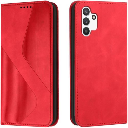 Coque Pour Samsung Galaxy A13 4g, Etui Samsung A13 4g Cuir, Housse En Cuir Samsung A13 4g, Cuir Portefeuille Housse Avec Magnetique Flip Etui ¿¿ Rabat Case Etui Housse Samsung A13 4g (Rouge)