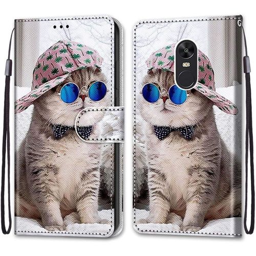 Coque Pour Xiaomi Redmi Note 4x, Etui En Cuir Pu Portefeuille Housse Coque Avec 360 Degres Silicone Antichoc Protection Cover Cuir Pochette Magnetique Und Flip Bequille (Chats 4)