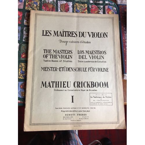 Les Maitres Du Violon 12 Cahiers D'etudes